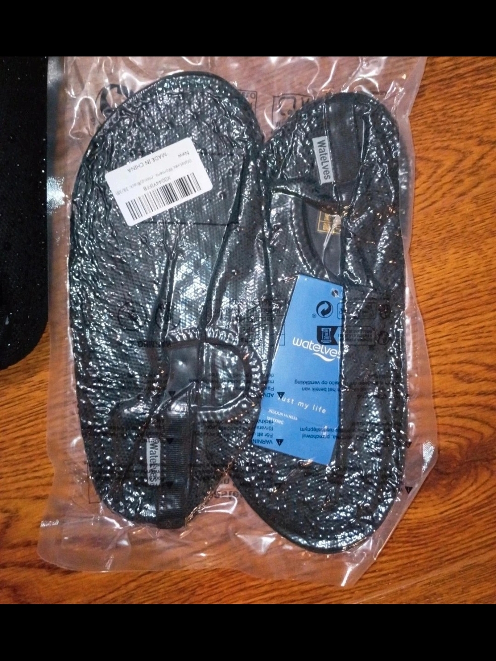 Waterloves Black Foldable Water Shoes